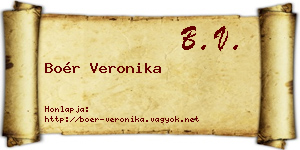Boér Veronika névjegykártya